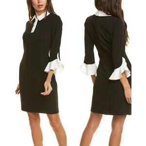 Karl Lagerfeld Paris Collared Shift Dress with Contrast Tulip Sleeve 16